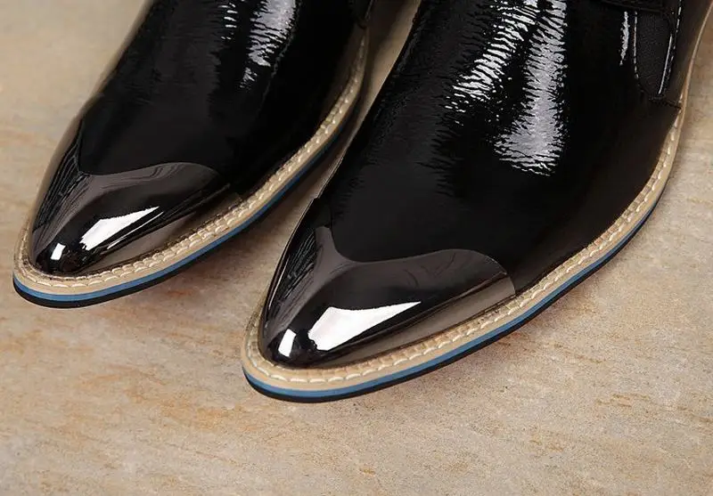 Роскошные модные мужские туфли оксфорды из натуральной кожи Цвет Черный Деловые