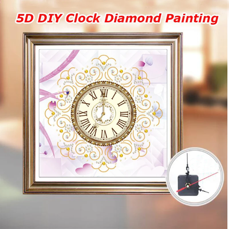 5D DIY Алмазная картина Datura цветы крестиком настенные часы Алмазная вышивка круглые часы Алмазная мозаика узор a130