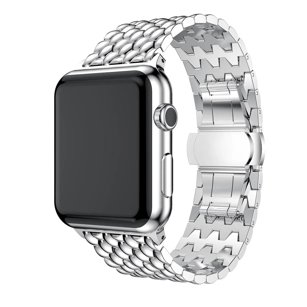 Роскошный ремешок для часов из нержавеющей стали apple watch band 42 мм/38 мм/44 мм/40 браслет