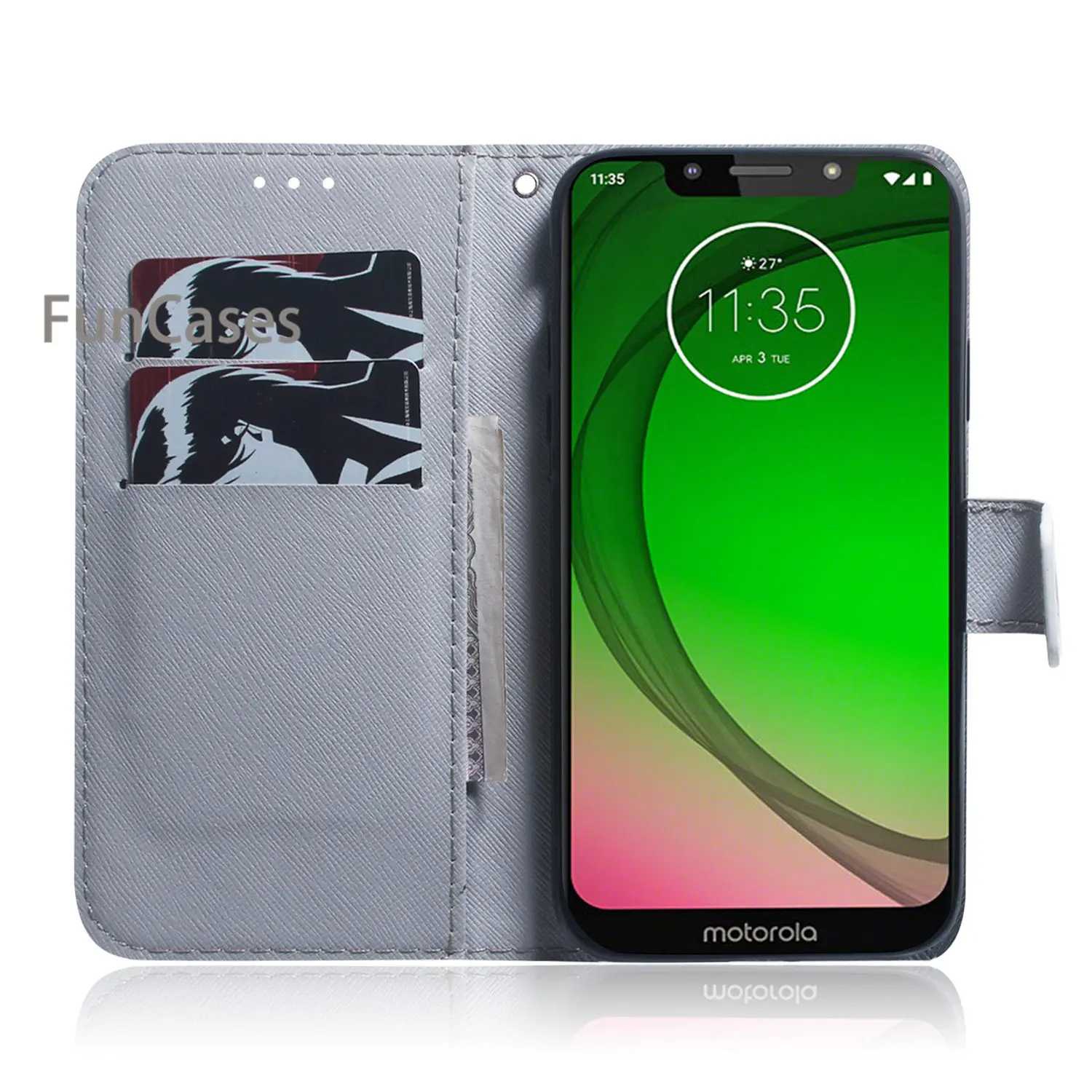Чехол бумажник из искусственной кожи с изображением животных для hoesje Moto G7 Plus + Estojo
