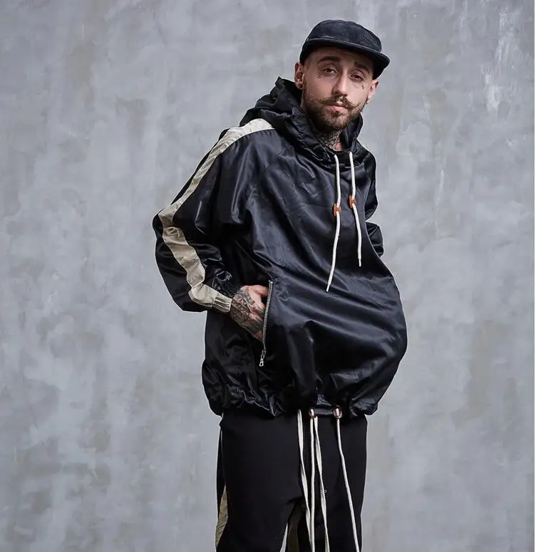 Yizlo Анорак куртка ветровка Мужская jaqueta masculina куртки Уличная осень колледж хип хоп Винтаж Куртка бомбер