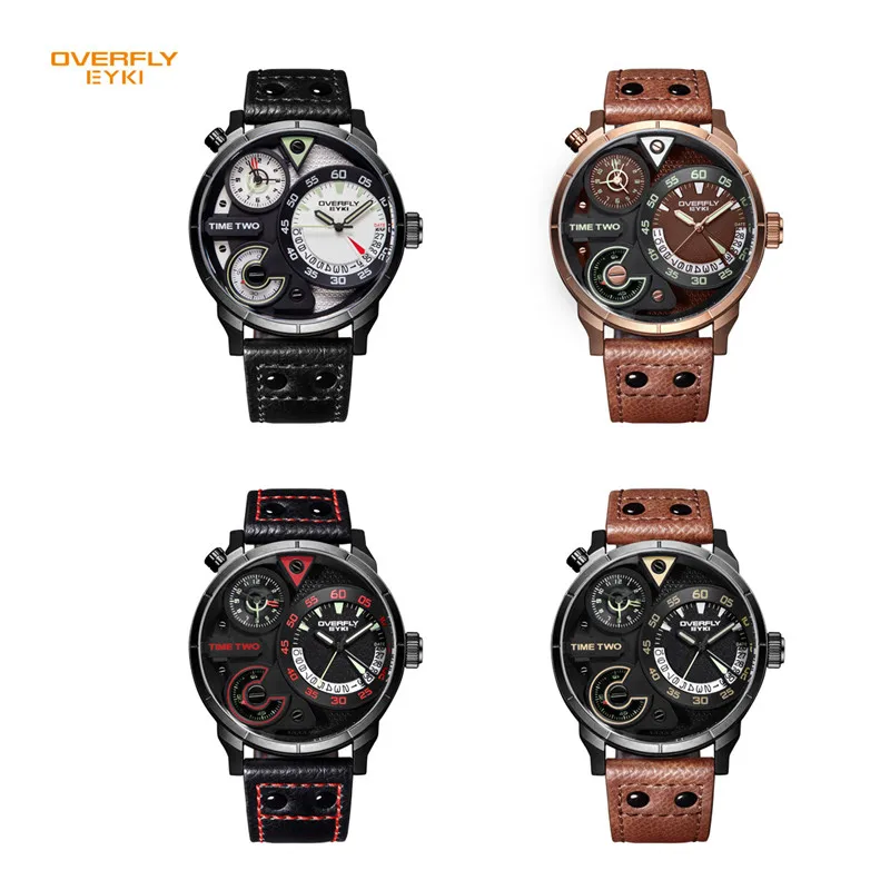 EYKI Mens Sport Watch 2018 Luxury Brand Male Clock Brown Leather Watchband Man Dress Wrist Watches Black relogios masculino | Наручные
