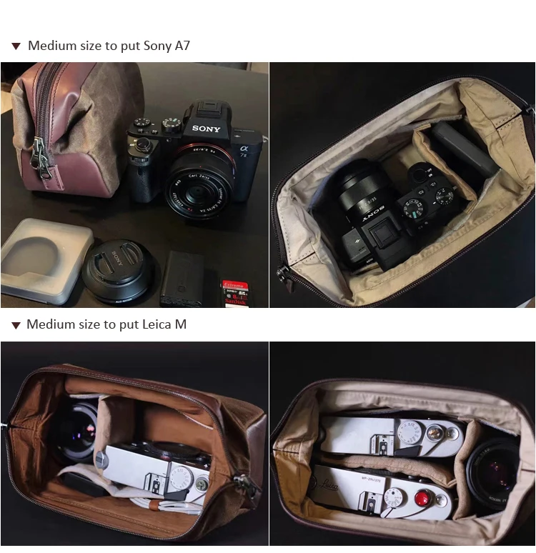 Сумка для камеры Roadfisher из натуральной кожи с карманом Fujiflim XA2 X-A3 X100V Leica M Sony A7 Nikon