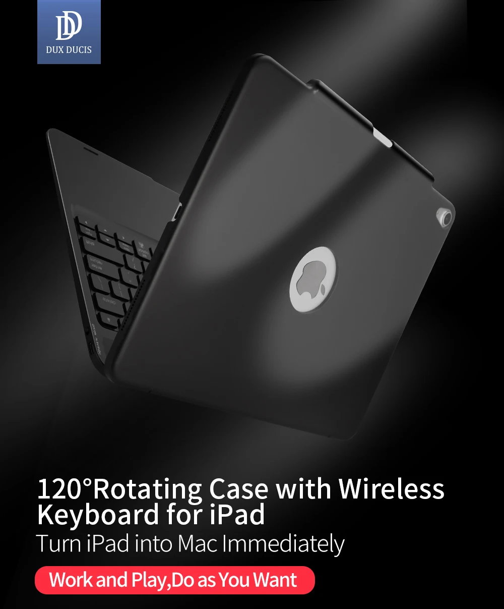 DUX DUCIS Bluetooth беспроводной клавиатура чехол для Apple iPad Pro 12,9 Смарт флип чехол для iPad Pro 12,9 чехол