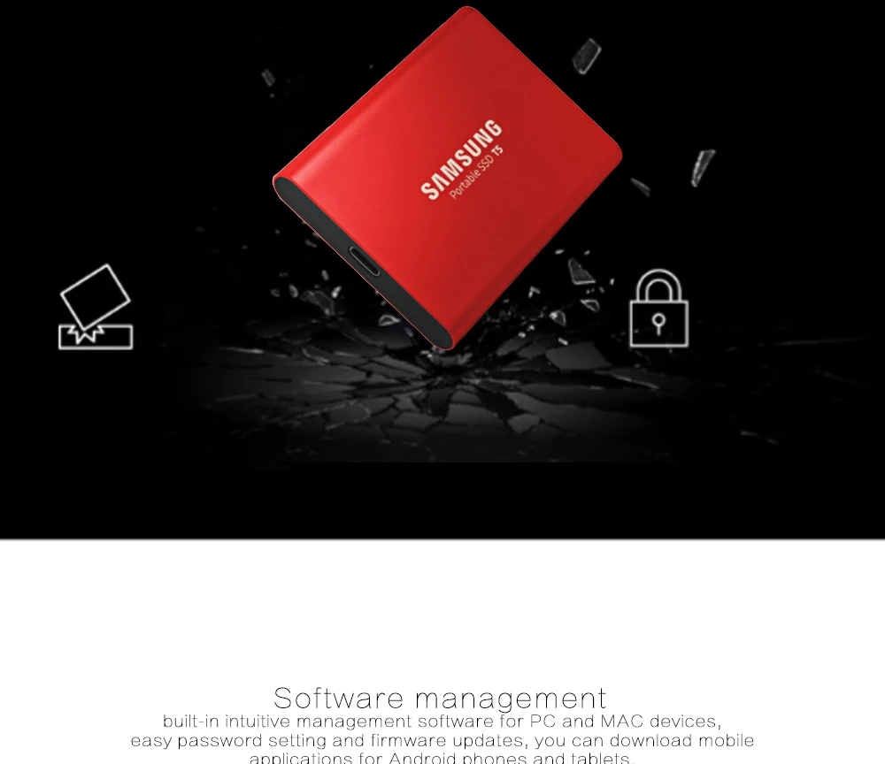 Samsung Портативный SSD T5 250 ГБ 500 1 ТБ внешний твердотельный накопитель HD Жесткий диск 2," USB 3,1 Gen2(10 Гбит/с) для ноутбука, настольного компьютера