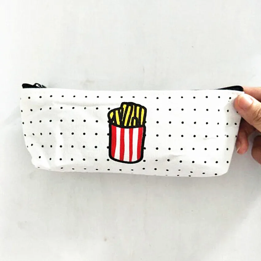 Простая парусиновая сумка M247 с изображением картофеля фри напитков пиццы