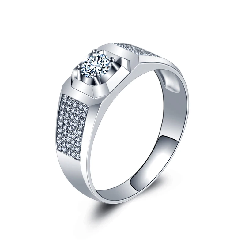 ZHJIASHUN уникальное 0 37 cttw круглое кольцо с натуральным бриллиантом 14k 585 Белое золото