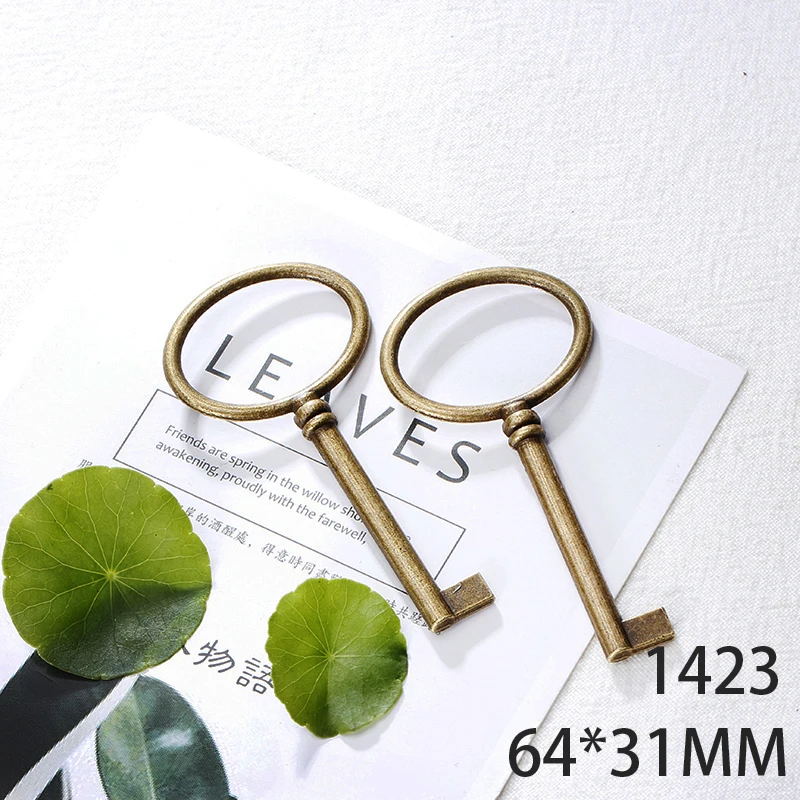 

64*31mm 3pcs Key Alloy Pendant For Diy Jewelry Making 2 Colors Antique Silver Antique Bronze No.1423