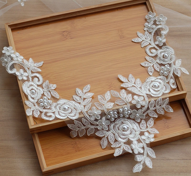 Новинка высококачественные кружевные аппликации ручной работы с аланконом