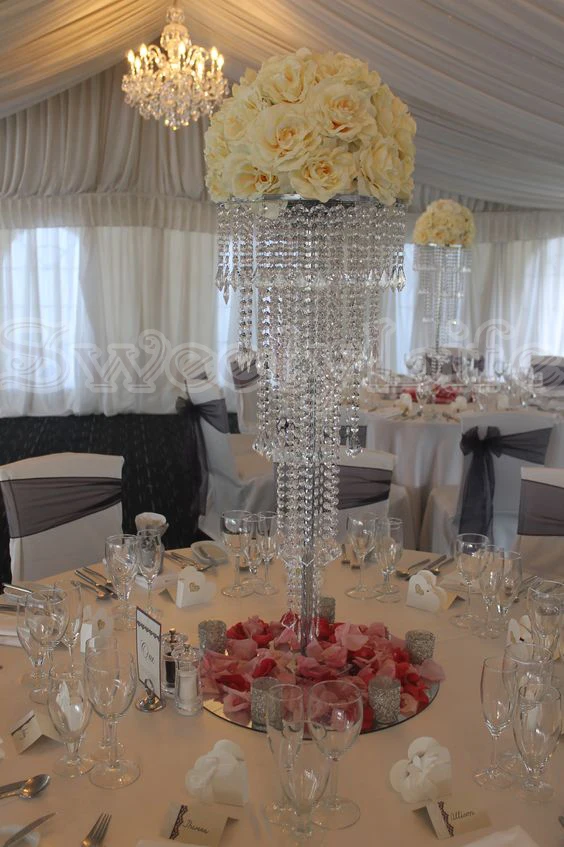 

5 Tier Wedding Flower Stand Crystal Table Centerpiece