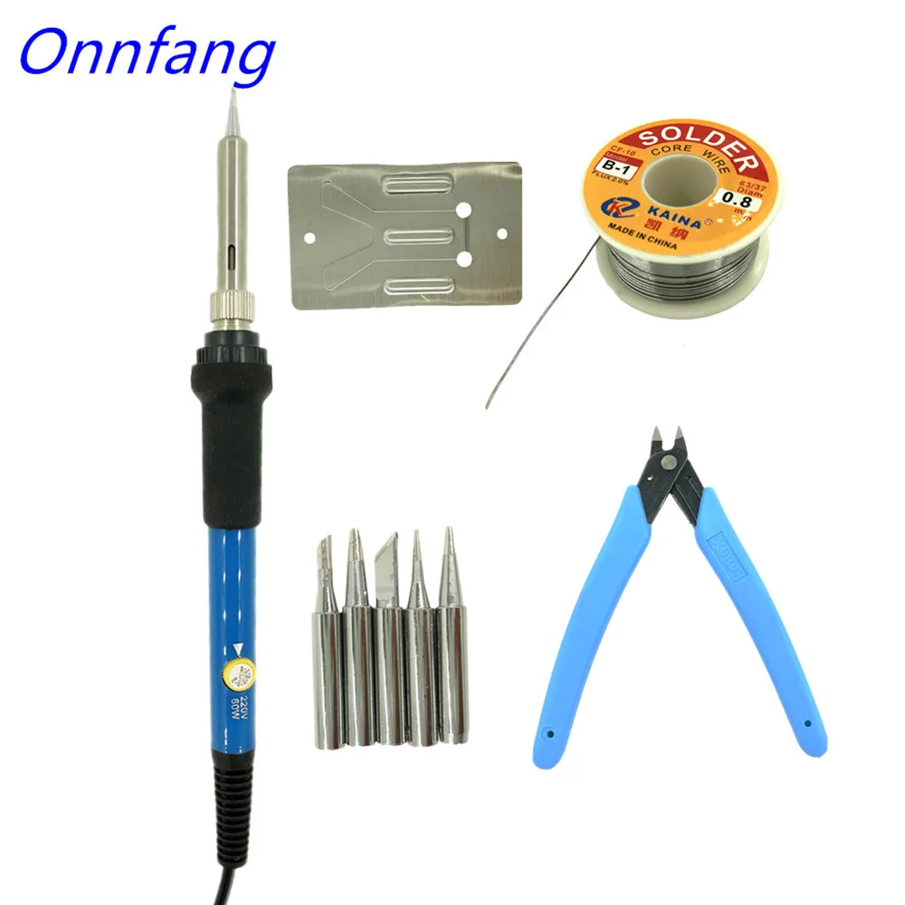 Onnfang 60W Electric Soldering Irons Temperature Adjustable Electric Iron Mini Handle Heat Pencil Soldering Iron