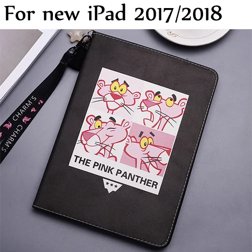 Смарт-часы кожаный чехол для нового iPad /, air/air2, 2/3/4, iPad pro 9," милый пантера Детские планшеты Cover w/ремешок на руку+ подарки - Цвет: 04 new ipad