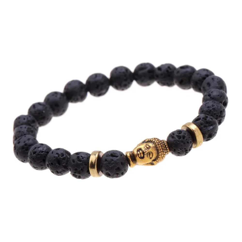 Мода Мужчины Женщины покрытие золото серебро браслет-цепочка из бисера Будды