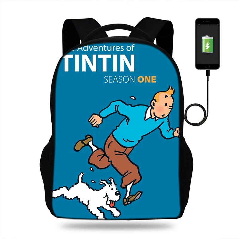 Мультфильм Tintin Adventure школьные сумки большой рюкзак для подростков школьный