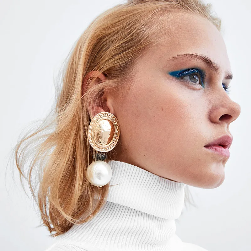 Женские серьги с искусственным жемчугом ZA винтажные на свадебную вечеринку
