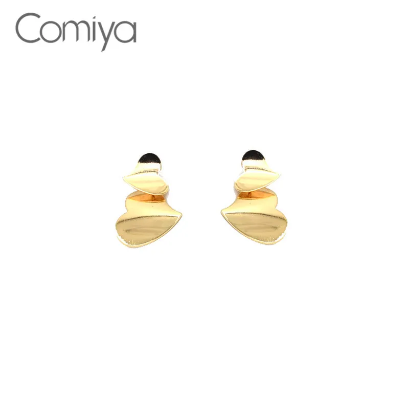 Женские длинные висячие серьги Comiya золотистые Серебристые с сердечками |