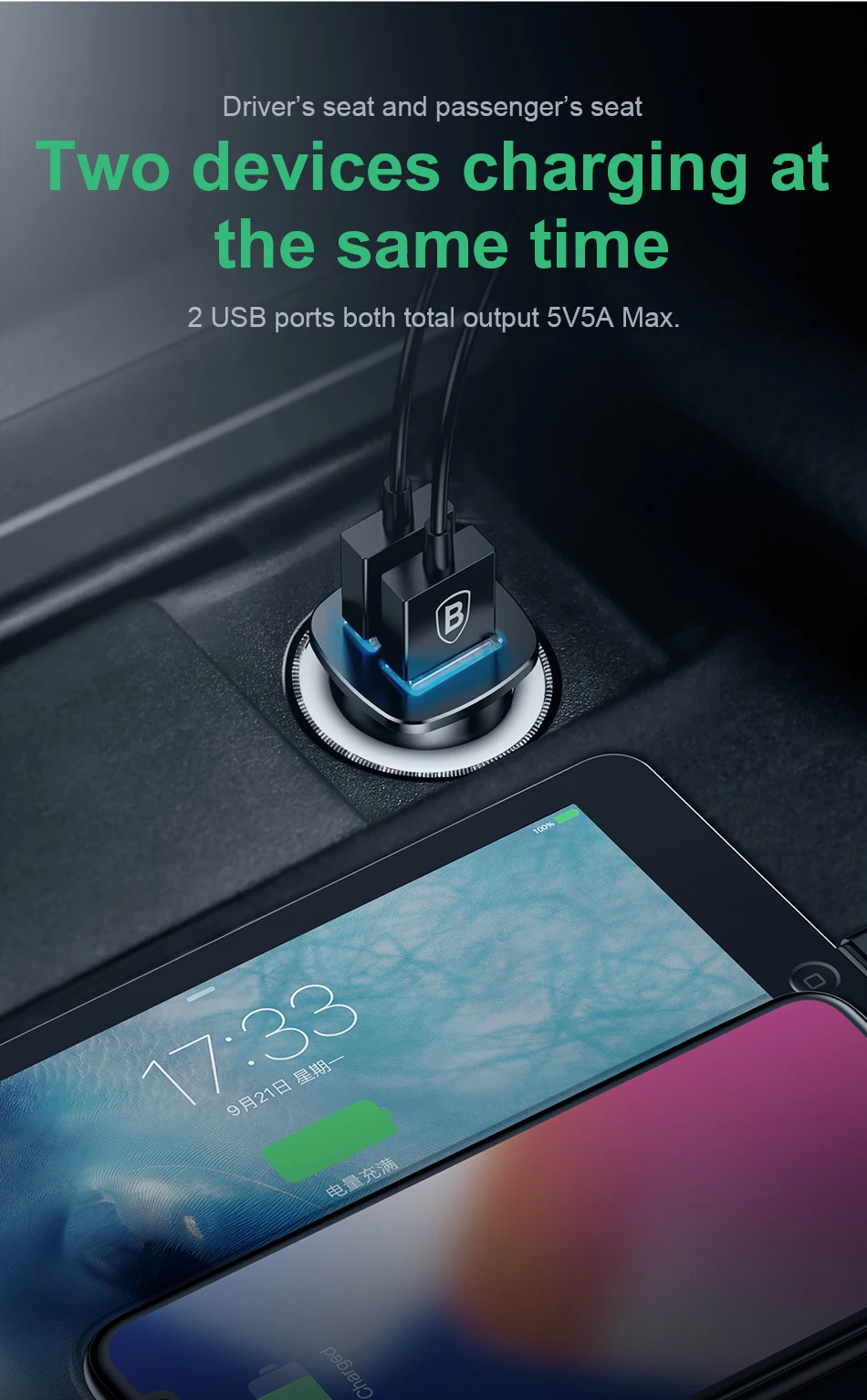 Baseus 30 Вт Быстрое Автомобильное зарядное устройство с двумя USB C PD QC 4,0 Быстрая автомобильная зарядка для Iphone X XS Max huawei samsung Автомобильное зарядное устройство для мобильных телефонов