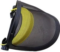 

Rust metal net mask mowing the lawn garden maintenance safety mask black against the insects flying full face safety masks