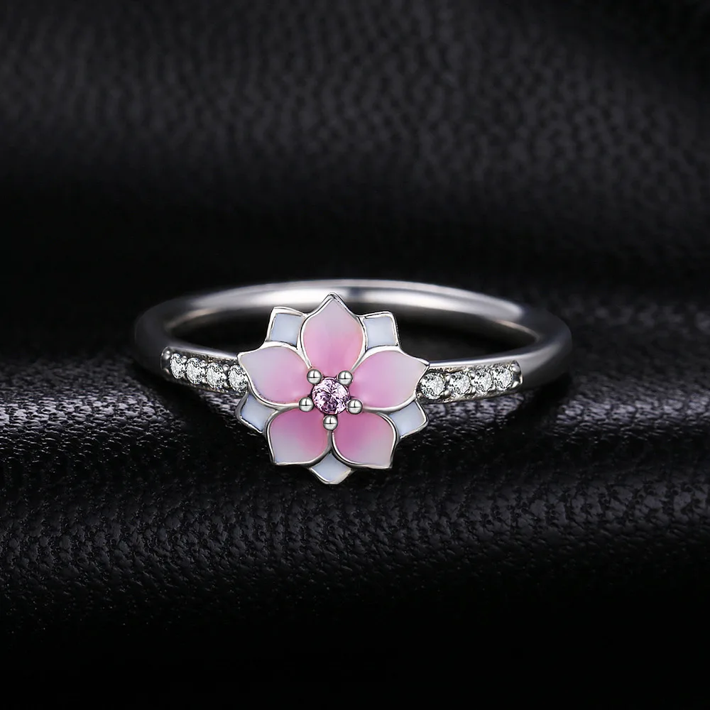 Jewelrypalace кольца из стерлингового серебра 925 цветок Магнолия кубического циркония
