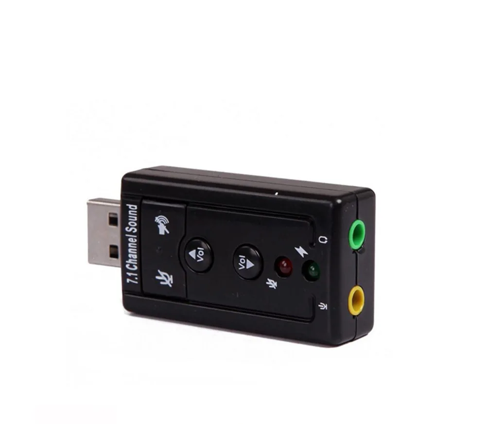 Мини внешняя звуковая карта USB адаптер 7 1 канала 3 5 мм разъем для наушников