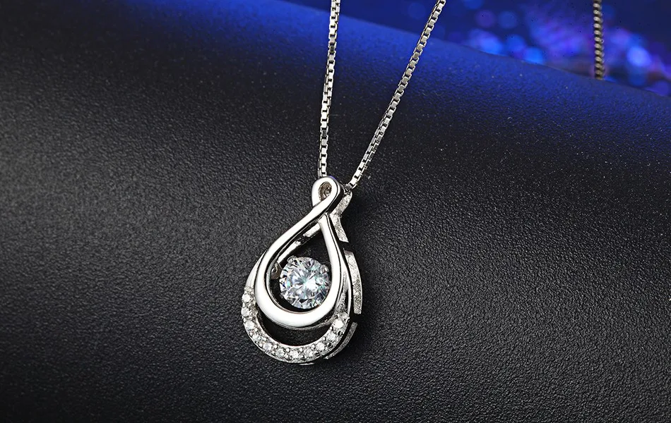 ORSA JEWELS Твердые 925 Серебряные женские ожерелья двойная бесконечность педанты с подвижным кристаллом вечность ювелирные изделия SN50