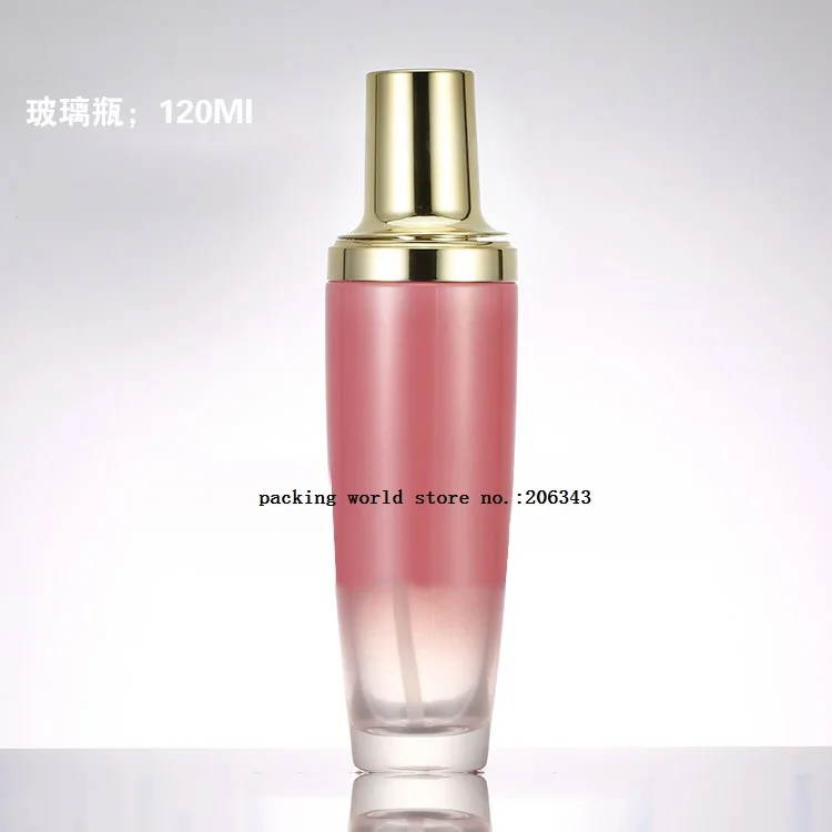 120 мл фиолетовый/зеленый/синий/розовый стеклянный флакон с золотой помпой для