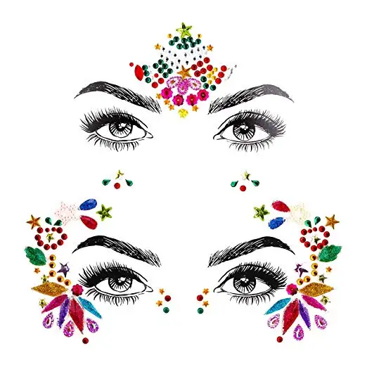 FEECOLOR 6 комплектов драгоценностей для лица праздника Рава Кристаллы Стразы