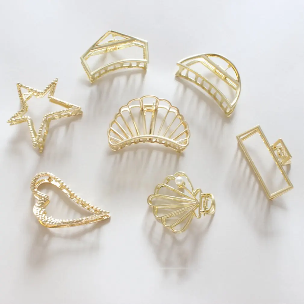 

Women Ladies Metal Hair Claw Clamps Hair Clip Large Hair Claw Hair Accessories Female Temperament Accessories