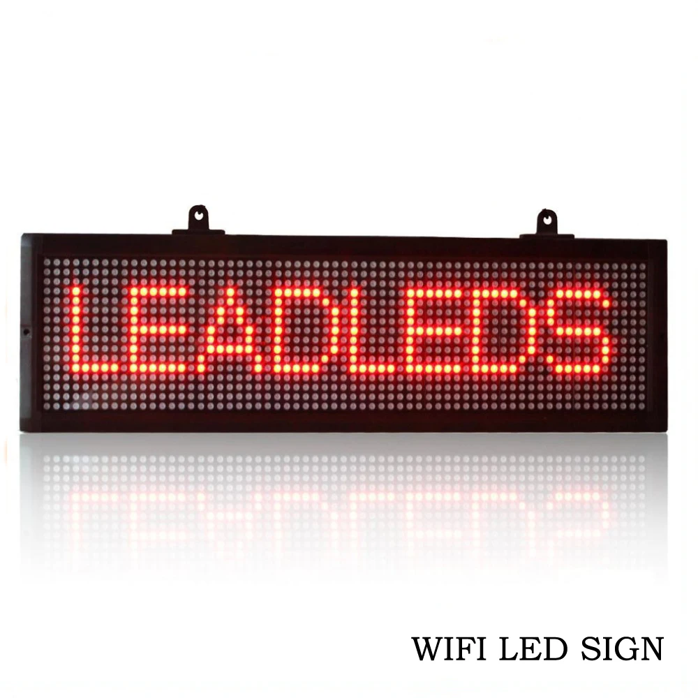 New Arrival 52.6 x 16cm Wifi LED Sign Board Programmable Scrolling Message Display Screen Indoor Red Color Led Light Panel