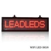 new arrival 52 6 x 16cm wifi led sign board programmable scrolling message display screen indoor red color led light panel
