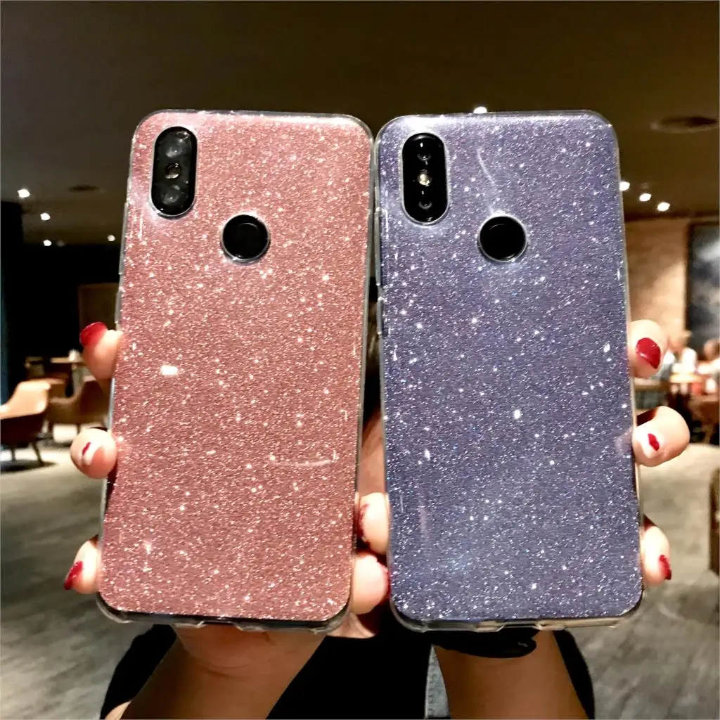 Glitter 2 in 1 TPU Silicone Case ON For XiaoMi RedMi 6 Pro 6A 5 5A 4A 3S Note 3 4 4X Plus iphone XS MAX XR X 6s 7 8 Cover |