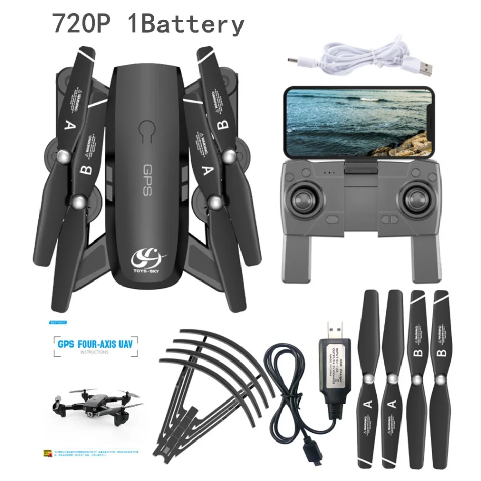 720P 1Battery Беспилотник на радиоуправлении CSJ gps wifi FPV S166 gps RC Квадрокоптер Дрон с 1080P камерой HD 18 минут время полета селфи RC Дрон RC игрушки для детей - Цвет: 720P 1Battery