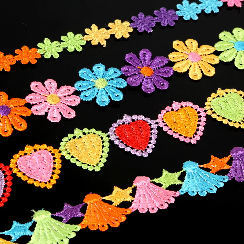 Новинка 2 ярда цветные Изящные цветы ромашки полиэфирная кружевная отделка