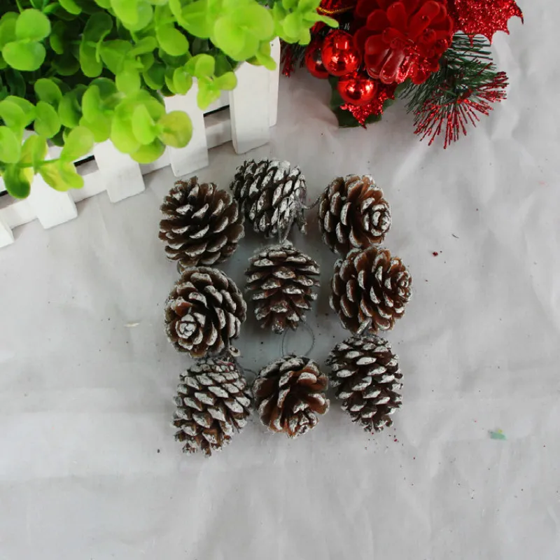 9 шт./компл. Рождественская елка орнамент Висячие шары сосновые орехи Pinecone