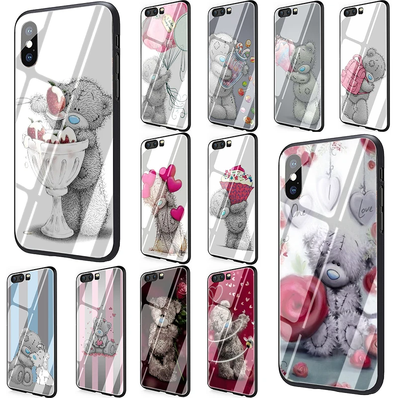 Чехол для телефона Teddy Me To You Bear из закаленного стекла Huawei P10 P20 P30 Mate 20 Honor 9 10 Lite 7A Pro 8X