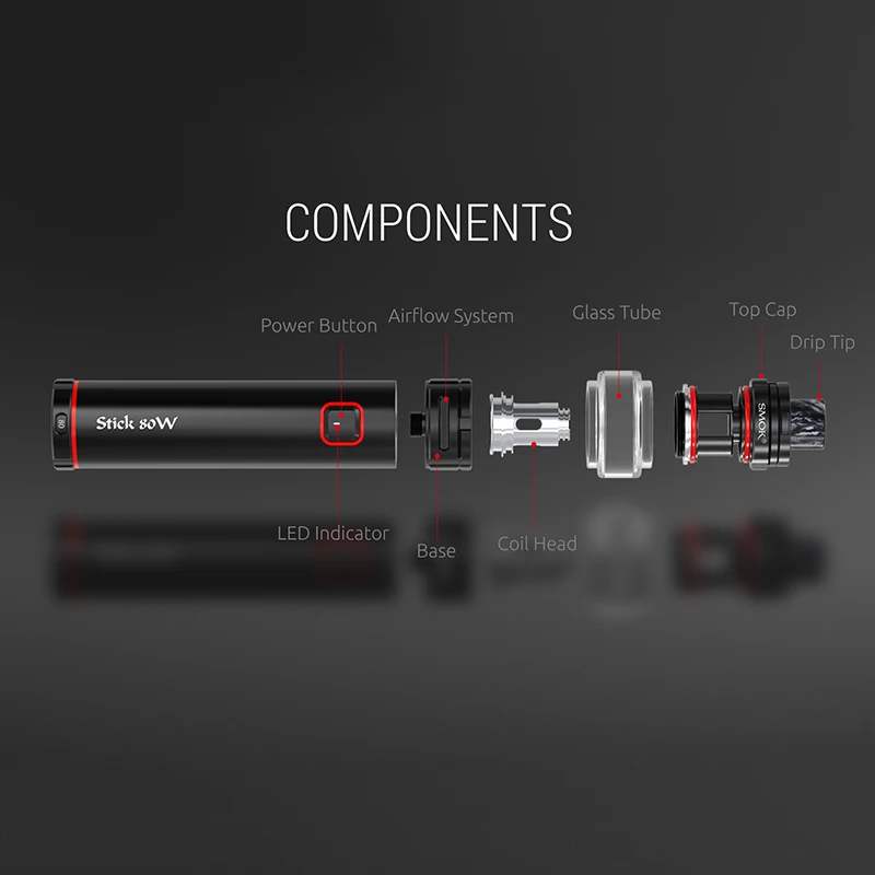 Оригинальный набор Smok STICK 80 Вт вейп аккумулятор 2800 мАч бак 6 мл TF катушка 0 15 Ом