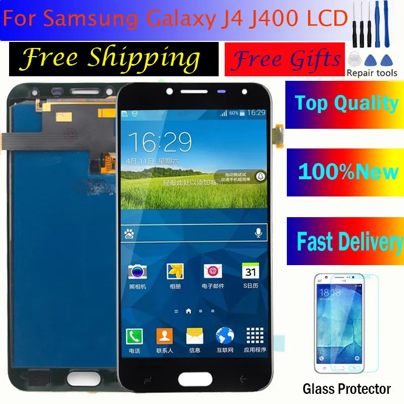 Панель дигитайзера в сборе для Samsung Galaxy J4 2018 J400 J400F J400H J400P J400M J400G/DS сменный ЖК