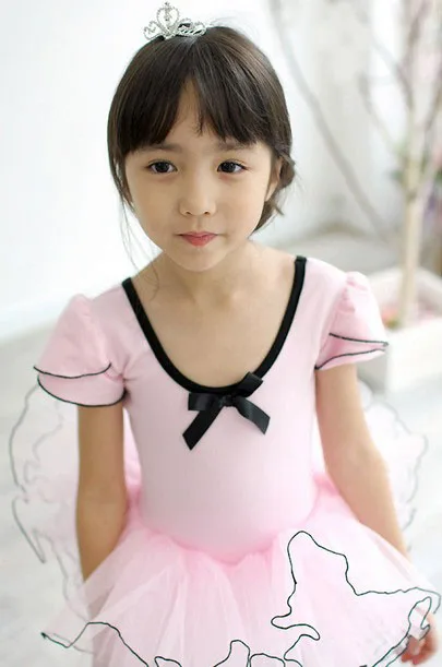 Розовая балетная юбка пачка для девочек 3 8 лет с короткими рукавами в