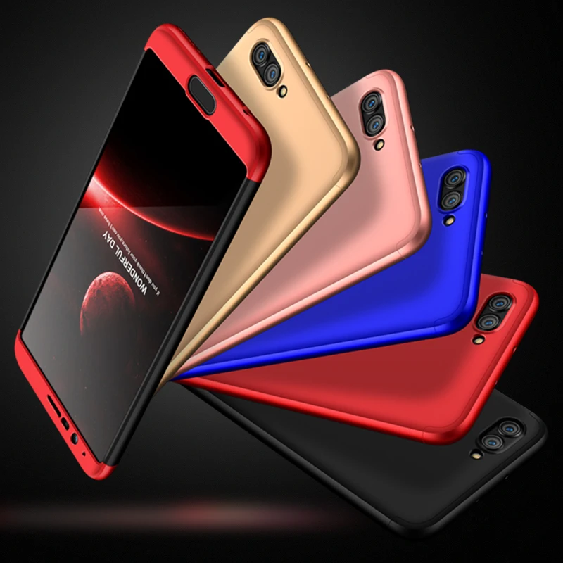 For Huawei Honor V10 Case cover 360 Degree Full Protection Hard PC 3 in 1 Fundas Coque Matte Back Cover for phone bag |