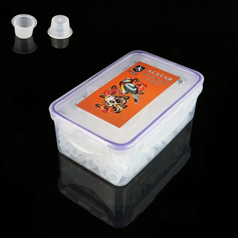 

AlSTAR 900pcs Plastic Tattoo Ink Cups Caps 8mm Clear Medium Classic Without Base Ink Caps Tattoo Pigment Cups tattoos marrones
