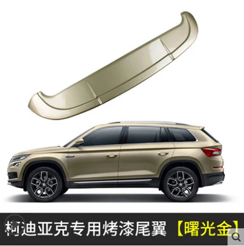 Подходит для Skoda Kodiaq ABS пластик внешний задний спойлер багажника задний спойлер автомобиля аксессуары - Цвет: Оранжевый