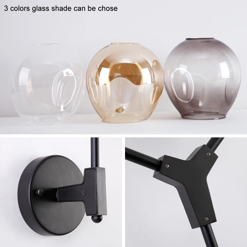 Простой креативный 2 головки промышленный ресторан стеклянный настенный