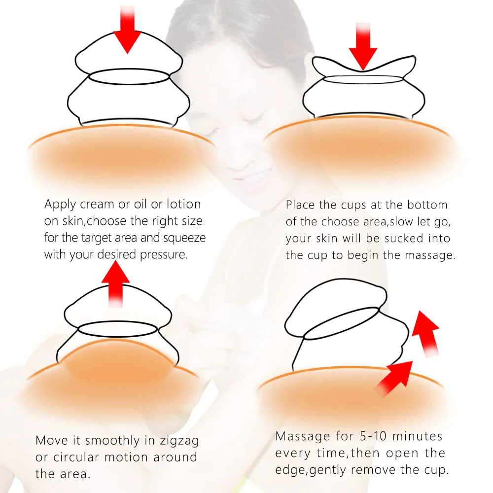 

6 PCS Silicone Massage Cup Set Anti-Cellulite Cup Therapy Colorful Health Care Body back massage cups Pain Relief