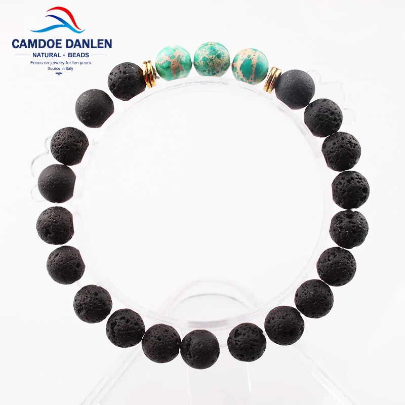 Новый дизайн украшений Ailatu высококачественные черные лавовые камни ювелирные