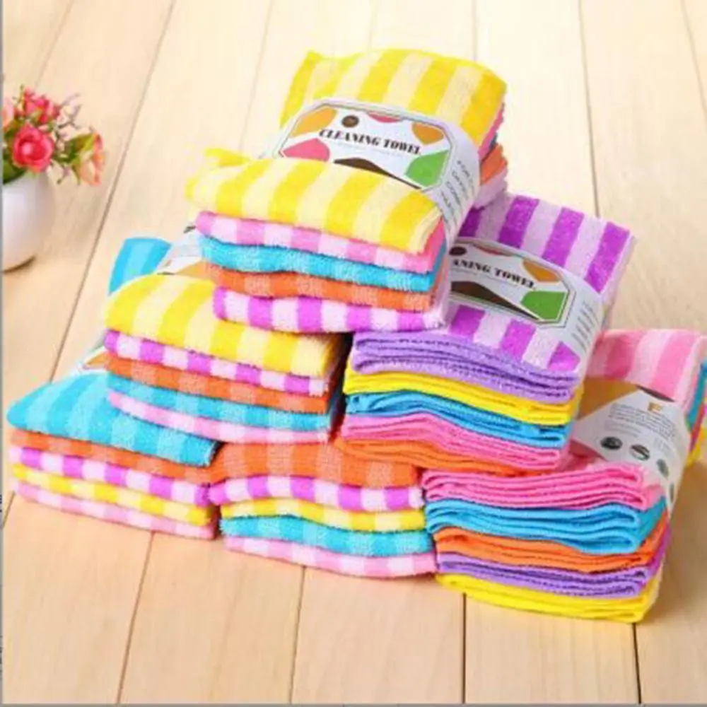

5pcs Wet And Dry Anti-grease Color Dish Cloth Fiber Washing Dish Towel Magic Kitchen Cleaning Wiping Rag Glass Cleaning Cloth