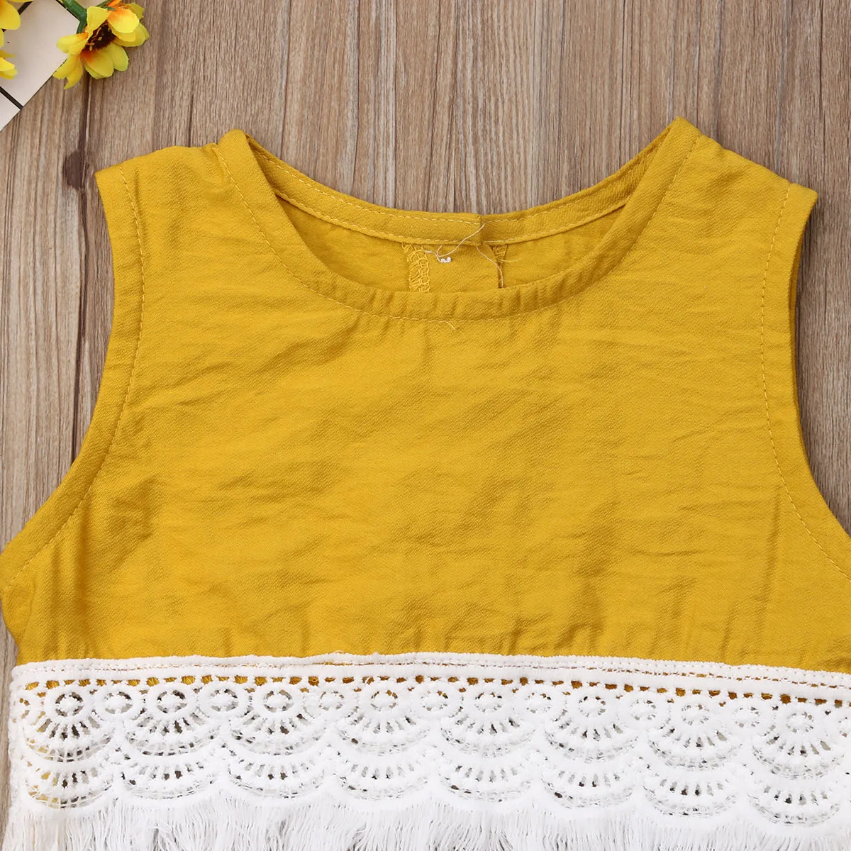 2019 брендовая модная одежда для маленьких девочек Boho укороченный топ без рукавов