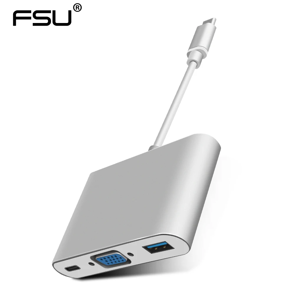 

FSU type-c 3.1 to VGA/USB3.0/Type-c male to female adapter for Projector Monitor Mate book Macbook Mobile hard disk 1080P