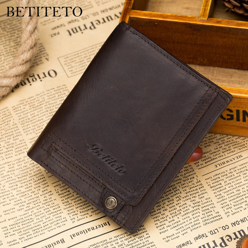 Бренд Betiteto Rfid мужской кошелек из натуральной кожи для монет Carteras Kashelek Portomonee Slim Walet