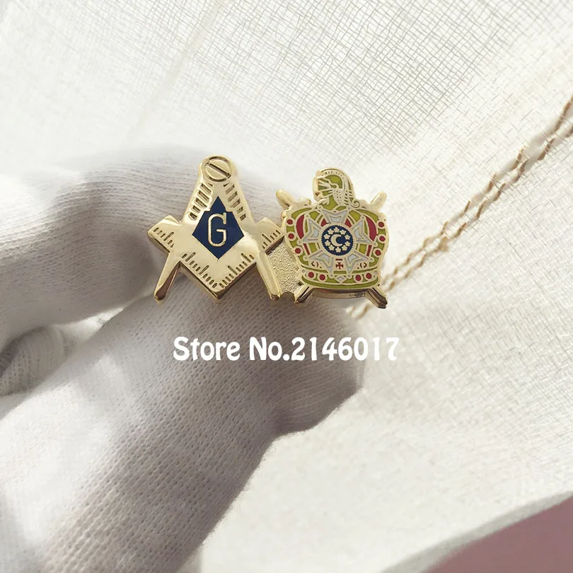 1 ''Masonic International Order of Demolay угольник и циркуль булавки Free Masons отворот брошь