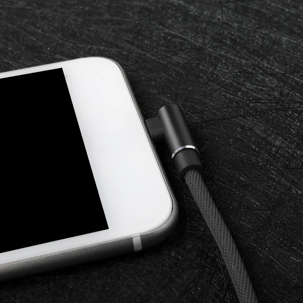 1 м кабель Micro USB 90 градусов быстрая зарядная Зарядка шнур данных Кабель Microusb для samsung Xiaomi для iPhone Android игровой провод